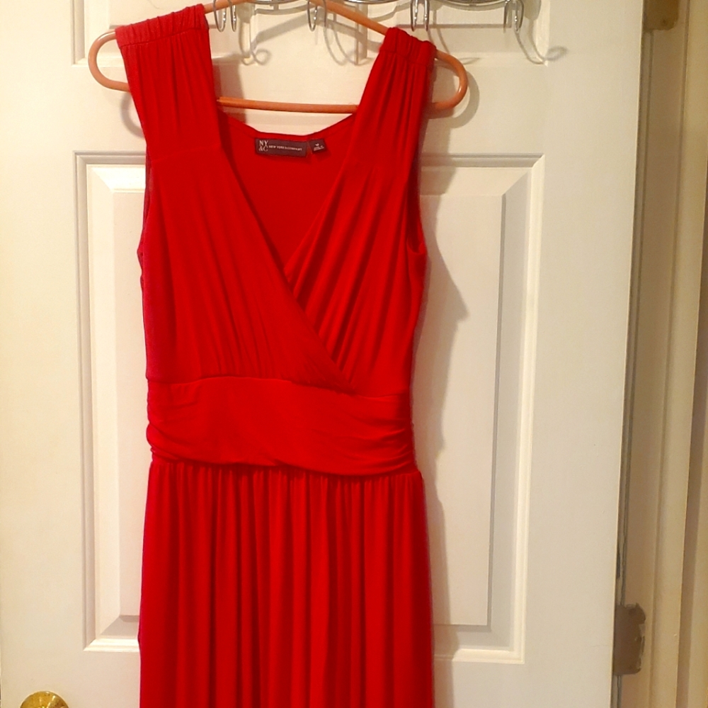 NEW YORK & CO fuschia Womens maxi Cotton Dress Sz M